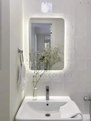 Square Mirror With Back LED Lights
