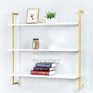 Wall Mounted Golden Metal Shelve