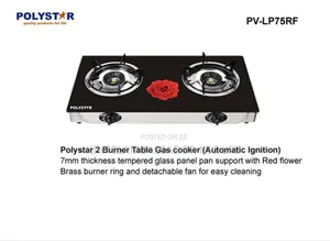 Polystar 2 Burner Table Gas Cooker (Aotomatic Ignition)