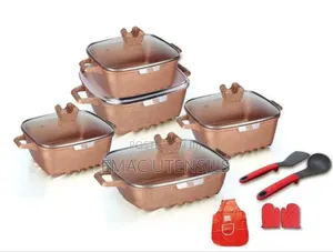 15 PCS Square Soup Non Stick Die-Casting Aluminum Cookware