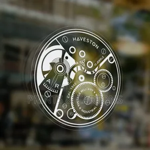 White Text Printed Stickers