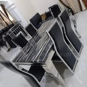 Quality Black Marble Dining Table With 6 Chairs