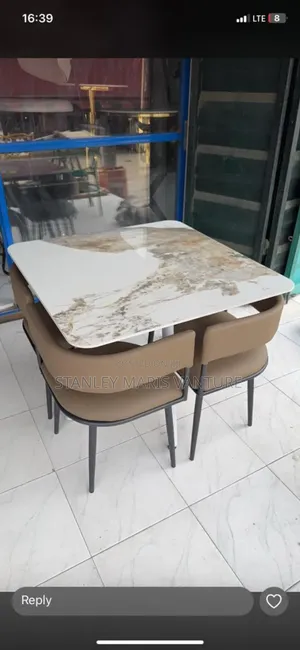 Luxurious Four Seater Marble Dinning Set
