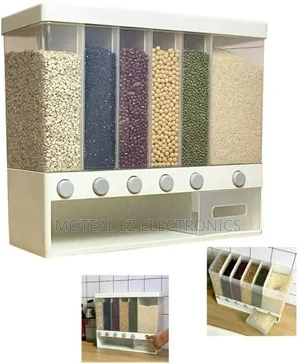 6 Partition Wall Mounted Cereal Storage/Dispenser With Cup