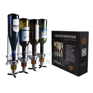 4-bottle Liquor Dispenser,Aluminium Alloy Wall Mounted