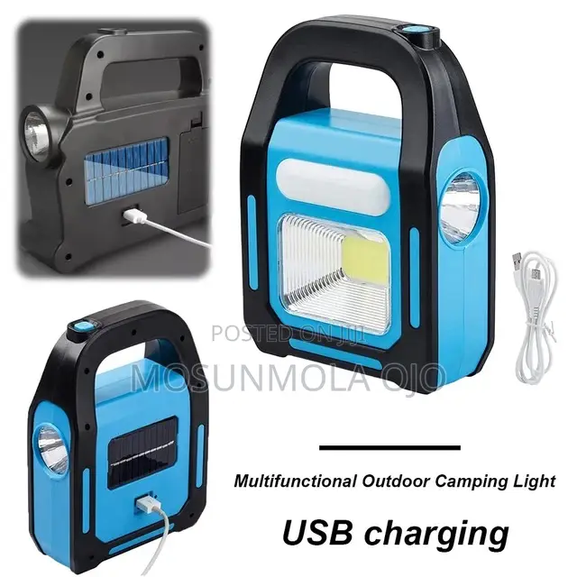 LED Camping Solar USB Rechargeable IPX4 Waterproof Light