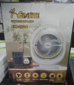 8" Eimlite 3-in-1 Solar Table Fan With Panel+2blades+LED