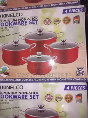 4-Set Kinelco Non-Stick Pot/Cookware 16cm/18cm/20cm/22cm