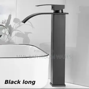 Long Black Basin Mixer Faucets for Countertop