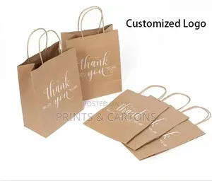 Thank You Print Brown Paper Bags