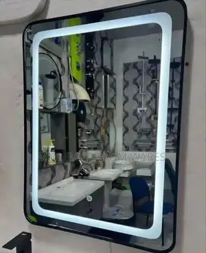 Black Frame Led Mirrors Size : 80cmx60cm