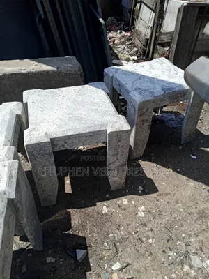 Marble/Granite Top Center Table and Side Stools