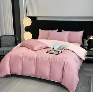 Plain Pink Cotton Bedding Set