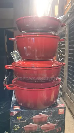 4pcs Enamel Cast Iron Pot With Pan