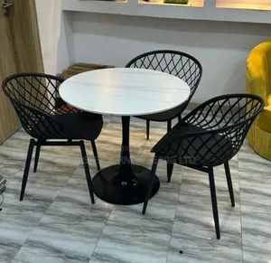 Quality Set of Restaurant Marble Table With 3chairs