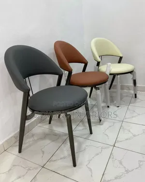 Title: Modern Leather Dining Chairs – Elegant Comfortable Design