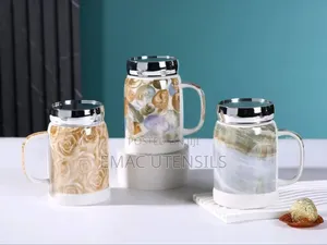 Luxury Ceramic Tea or Beer Mug With Mirror Cover