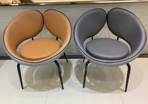 Modern Round Leather Accent Chairs