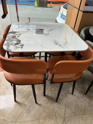 Luxurious Marble Dinning Set With Four Chairs