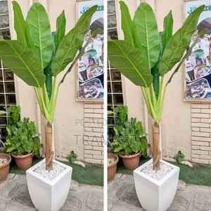 Artificial Banana Tree Potted With Belly Vase Fiberglass