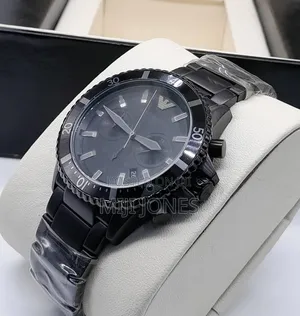 Emporio Armani BLACK Chain BLACK Dial Chrono Watch