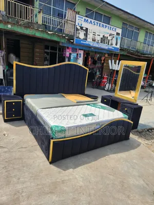 Family King Size Bed With Cupboards and Dresser