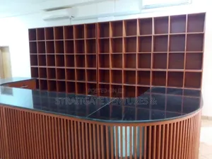 Campus Library Reception Desk/Shelf Set