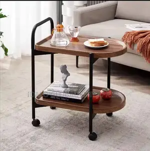 Nordic 2-Layer Coffee Table With Wheels
