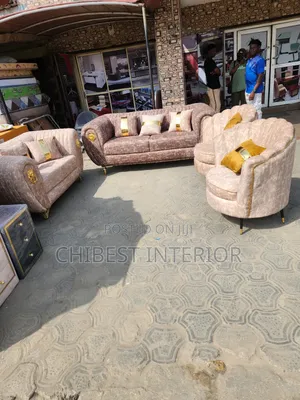 Quality Complete Set Of Upholstery Padded Sofa.