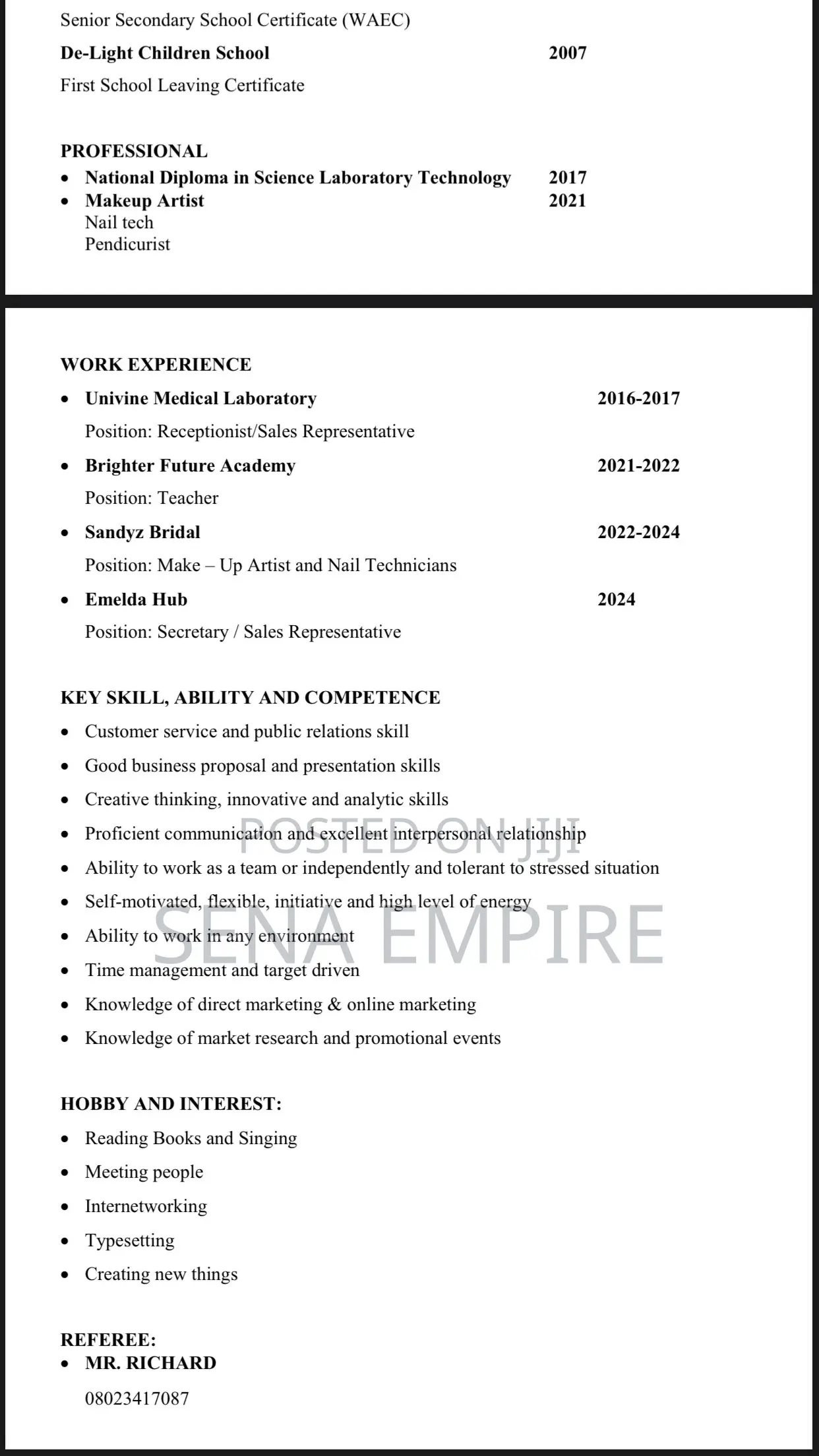 Customer Representative Service