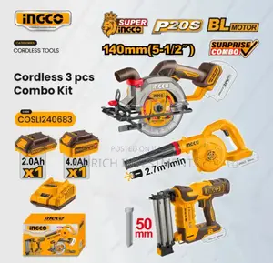 3pcs Cordless 20v Li-Ion Blower | Circular Saw | Brad Nailer