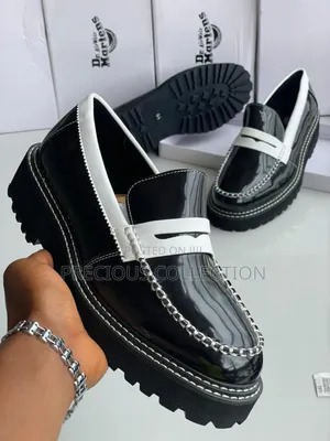 Unisex Dr Martens Glossy Leather Whites Line Loafers