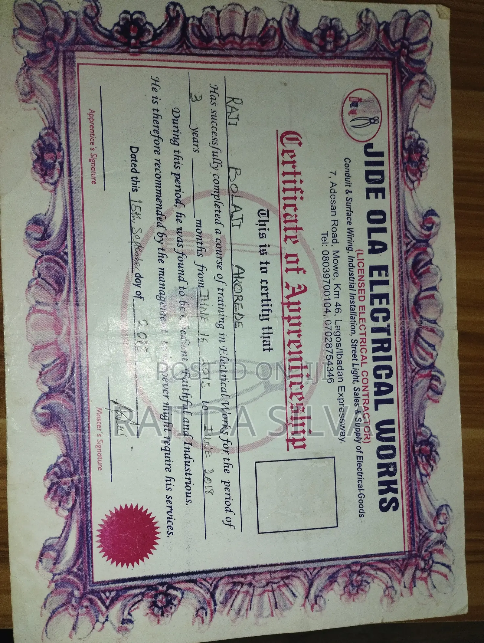 Electrical and Mechanical Technician