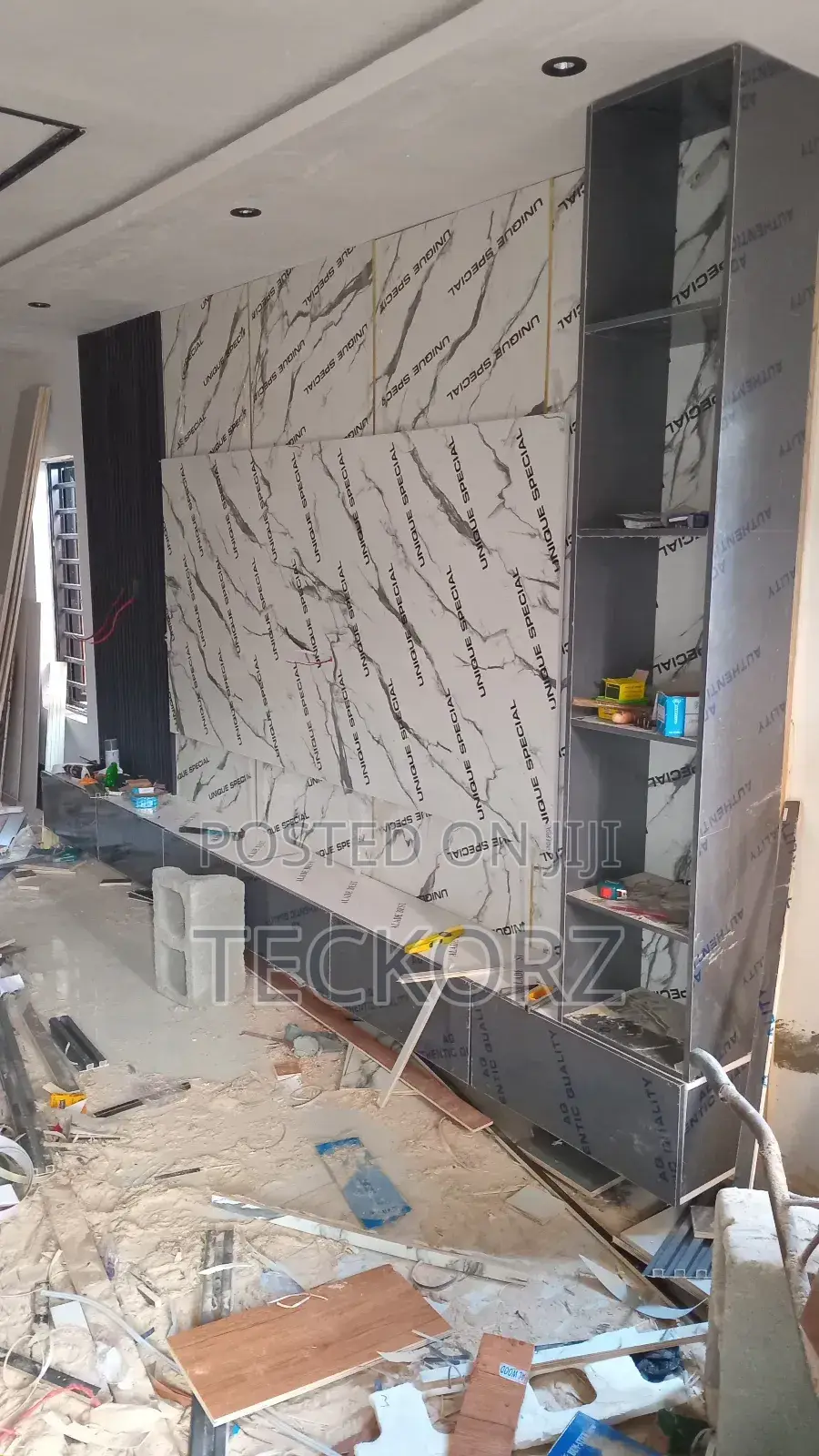 Glossy Marble WPC Flutted Panel