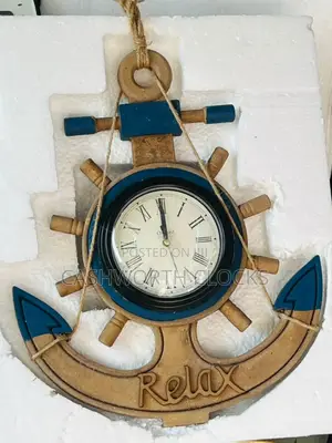45x35cm Wooden Anchor Luxury Wall Clock