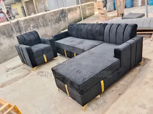 Black Fabric L Shape