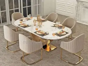 New Modern Luxury Marble Top Dinning Table Set