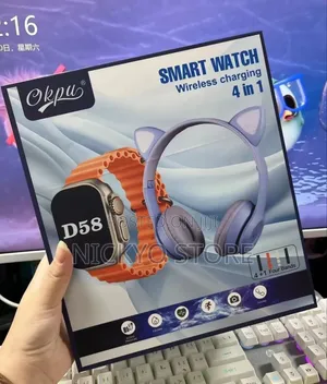 Original D58 Smart Watch Cat Ear Bluetooth Headset