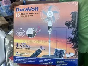 Duravolt 16'' Rechargeable Standing Fan With Music- Drf-2916