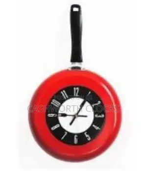 48x30cm Frying Pan Kitchen Luxury Wall Clock
