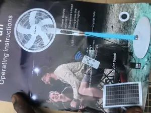 16” Rechargeable Fan With Solar Panel