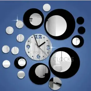 Black Colour 3D DIY Adhesive Luxury Wall Clock