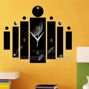 Black 3D Octagonal Adhesive Luxury Wall Clock