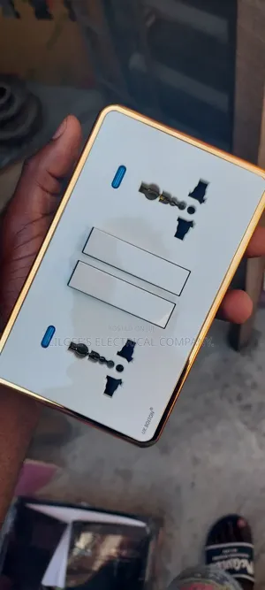 Exquisite White And Gold 13 Amps Double Socket