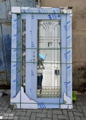4ft Silver Stainless Steel Glass Door