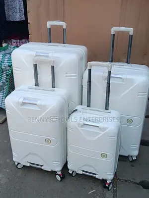 Set of 4 Off White Complete PC Travelling Luggage Boxes