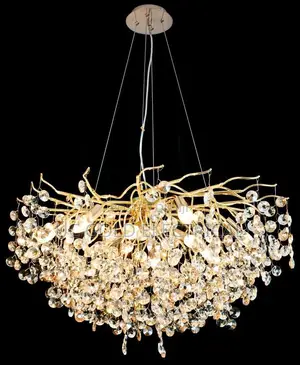 Gold Branch Pendant Lights Modern Luxury Crystal