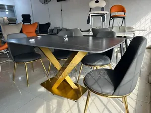 Durable Marble Dining Table Set of 6 Chairs