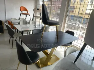 Luxury Marble Dining Table Set of 6 Chairs