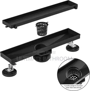 Tiles in Front Bathroom Floor Drain With Adjustable Foot